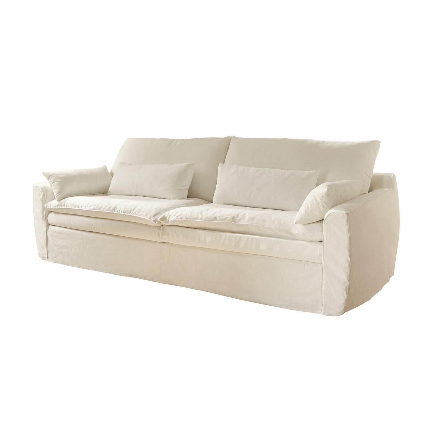 Sofa Dunhaven Beige Stoffsofa mit weichen Kissen, gemütliche Couch für Wohnzimmer, komfortable Möbel