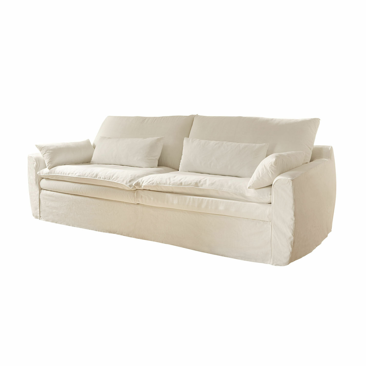 Sofa Dunhaven Beige Stoffsofa mit weichen Kissen, gemütliche Couch für Wohnzimmer, komfortable Möbel