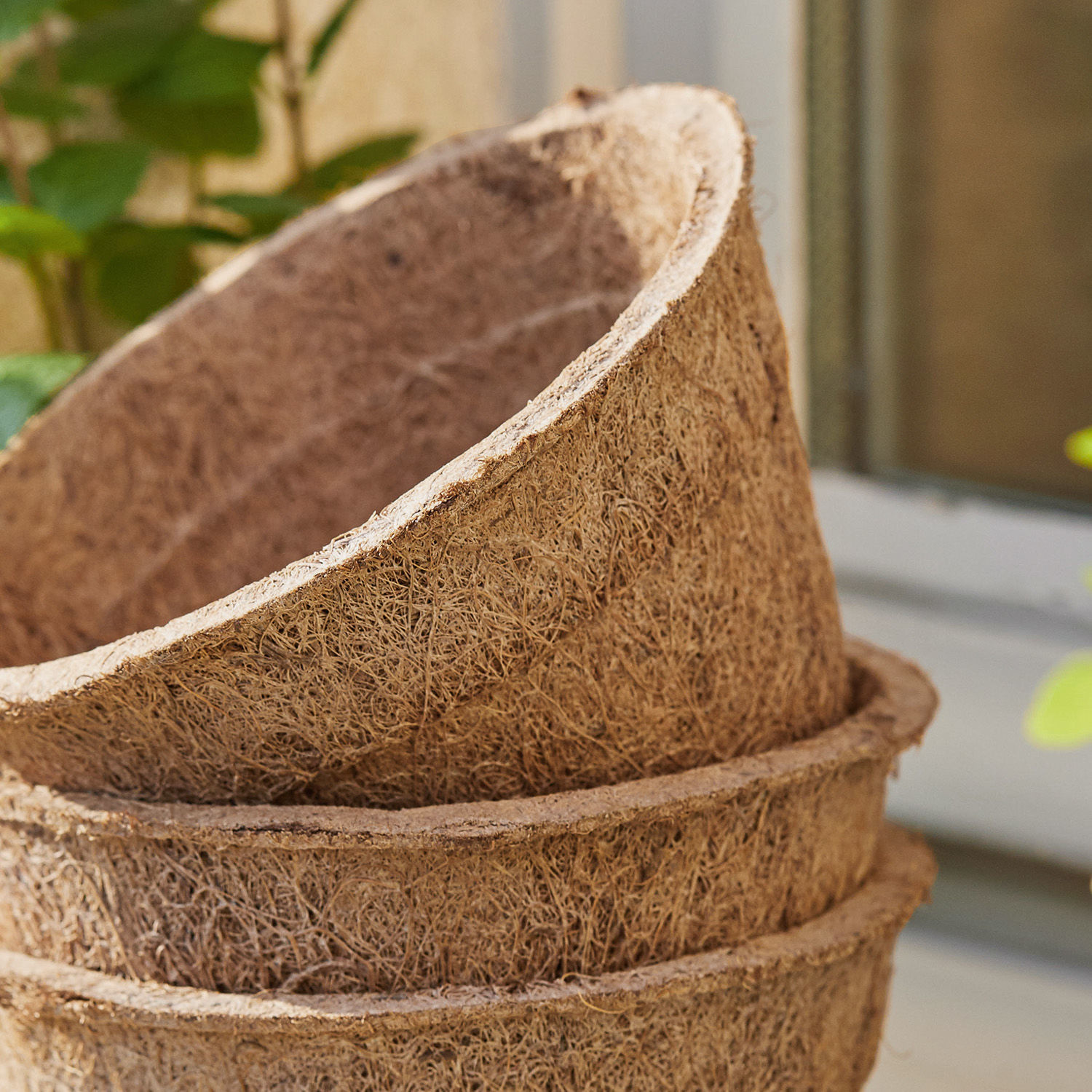 Natürliche braune Pflanztöpfe aus Kokosfaser für Garten und Zuhause, umweltfreundliches Pflanzenzubehör