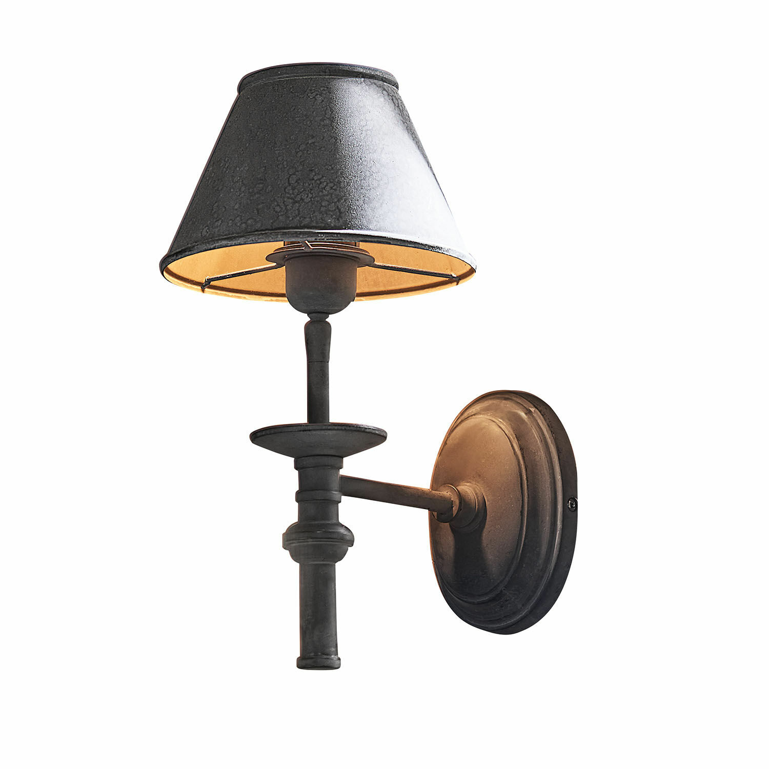 Wandlampe Harolisse Schwarze Metall-Wandleuchte mit vintage Lampenschirm für stilvolle Innenbeleuchtung