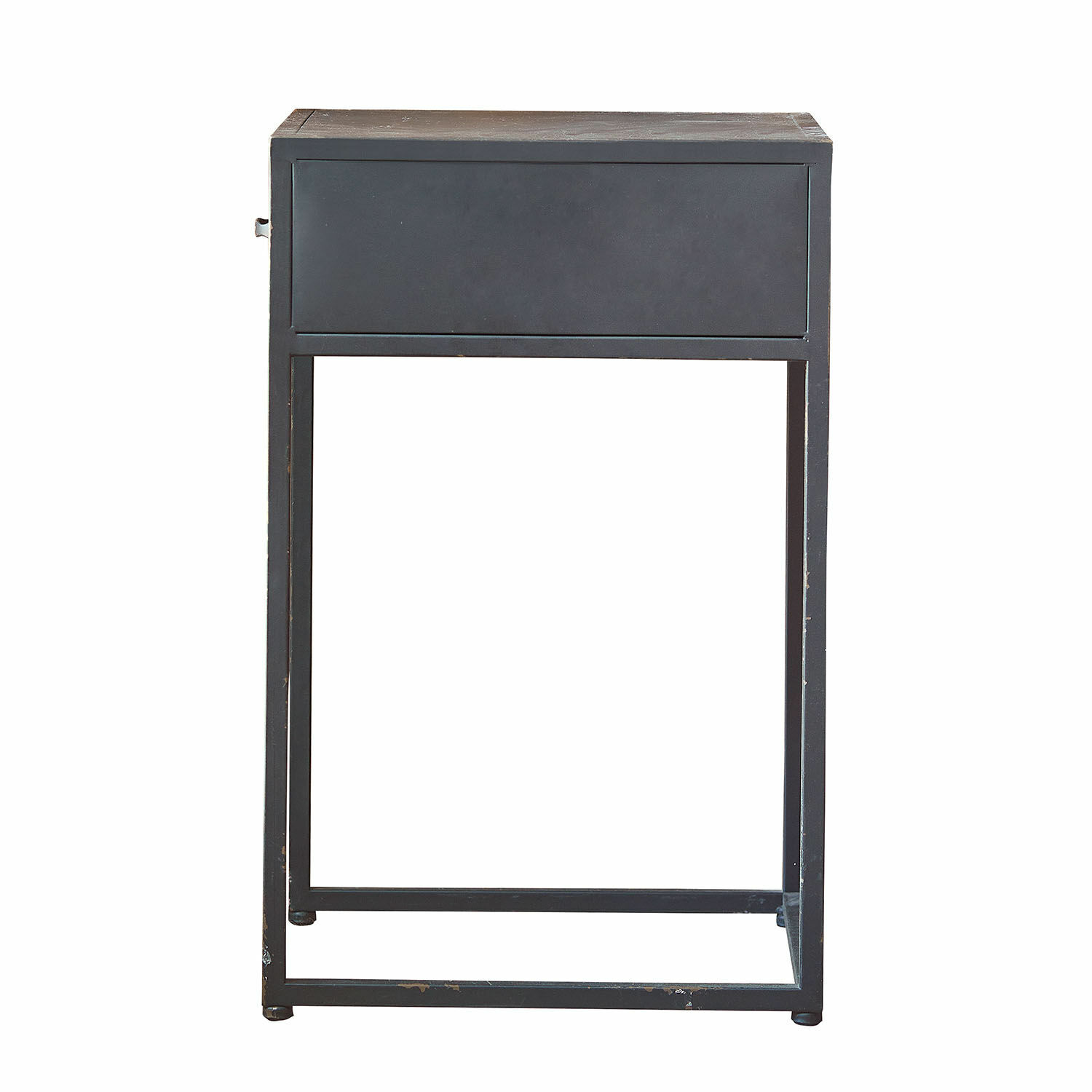Schwarze Metallkonsole mit Schublade im minimalistischen Design für modernes Interieur
