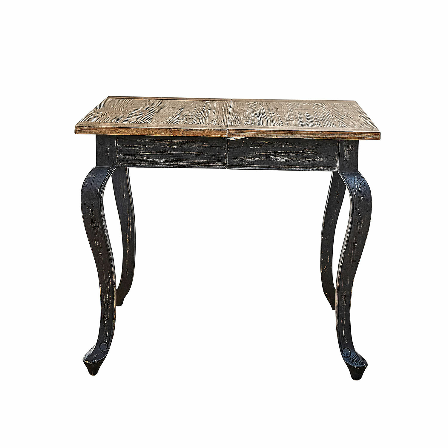 schwarz/braun Tisch Plaish aus Holz in Schwarz und Braun mit geschwungenen Beinen für Vintage-Interieur