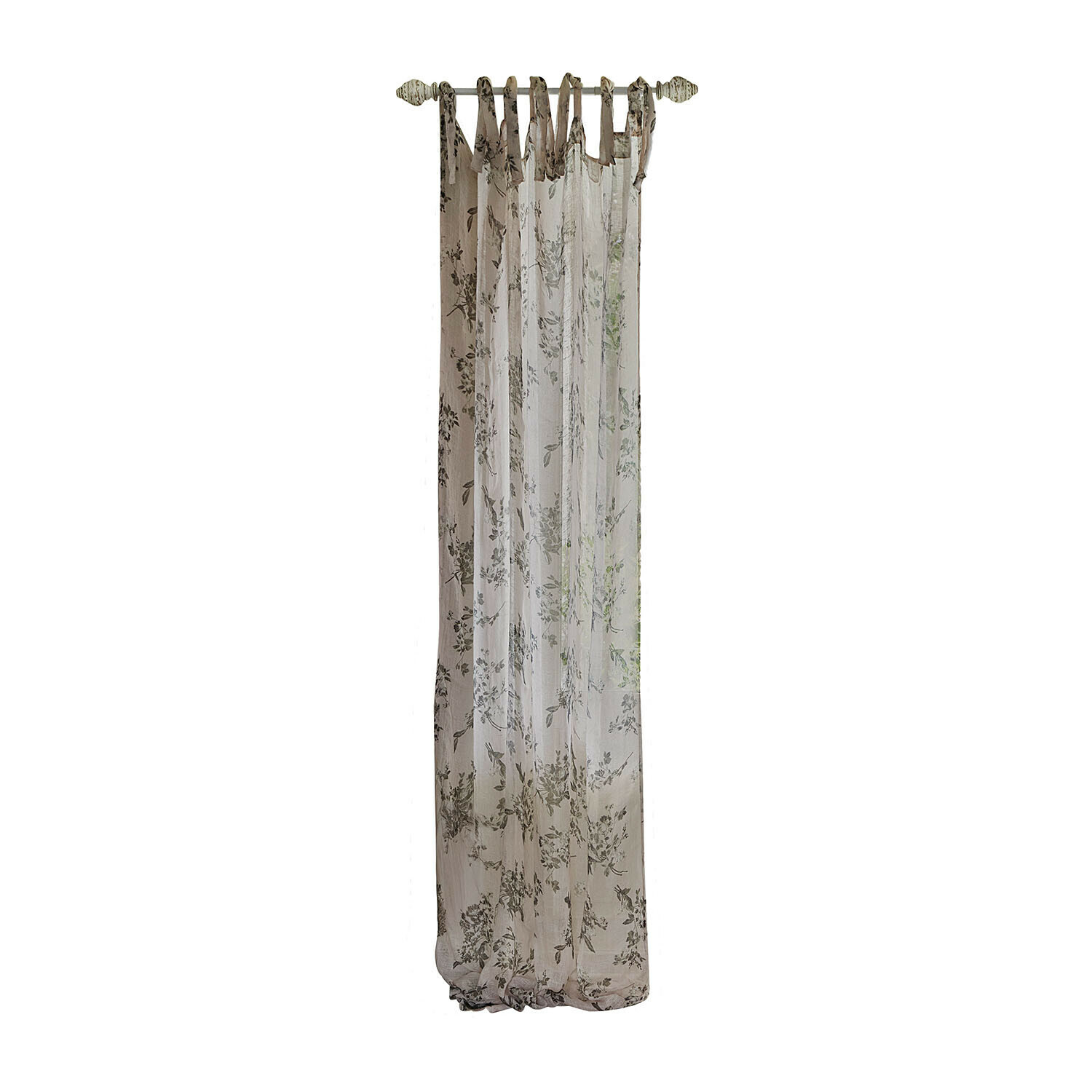 Gardine Chantrelle Transparenter Baumwollvorhang in Beige mit zartem Blumenmuster für stilvolle Fensterdekoration
