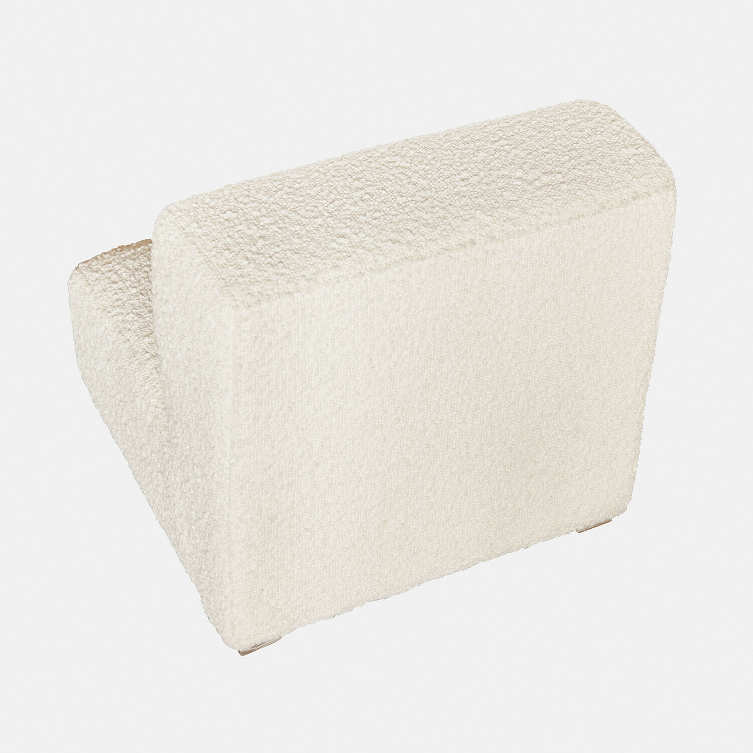 Moderner weißer Sessel aus weichem Bouclé-Stoff, ideal für Wohnzimmer und Innenräume