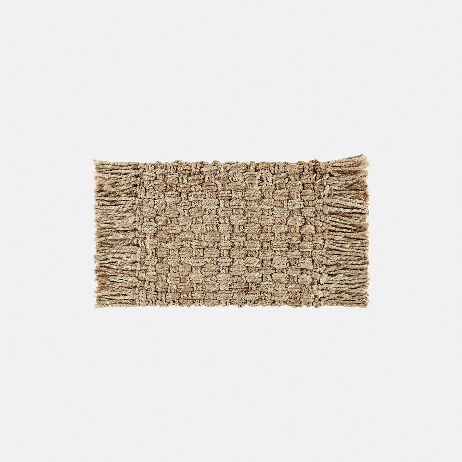 Fußmatte Moody Natürlicher Jute-Teppich in Beige mit Fransen an den Seiten, robust und dekorativ