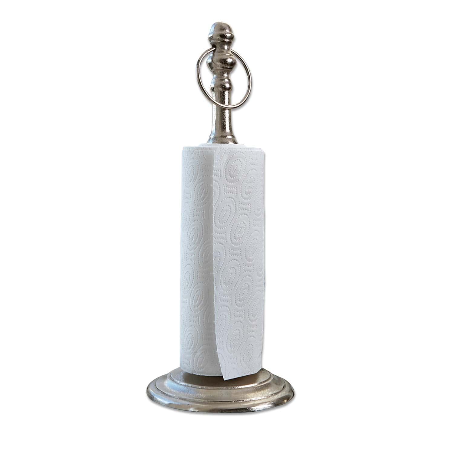 Abroller Luciel Metall Küchenrollenhalter in Silber mit klassischem Design und praktischem Ringgriff