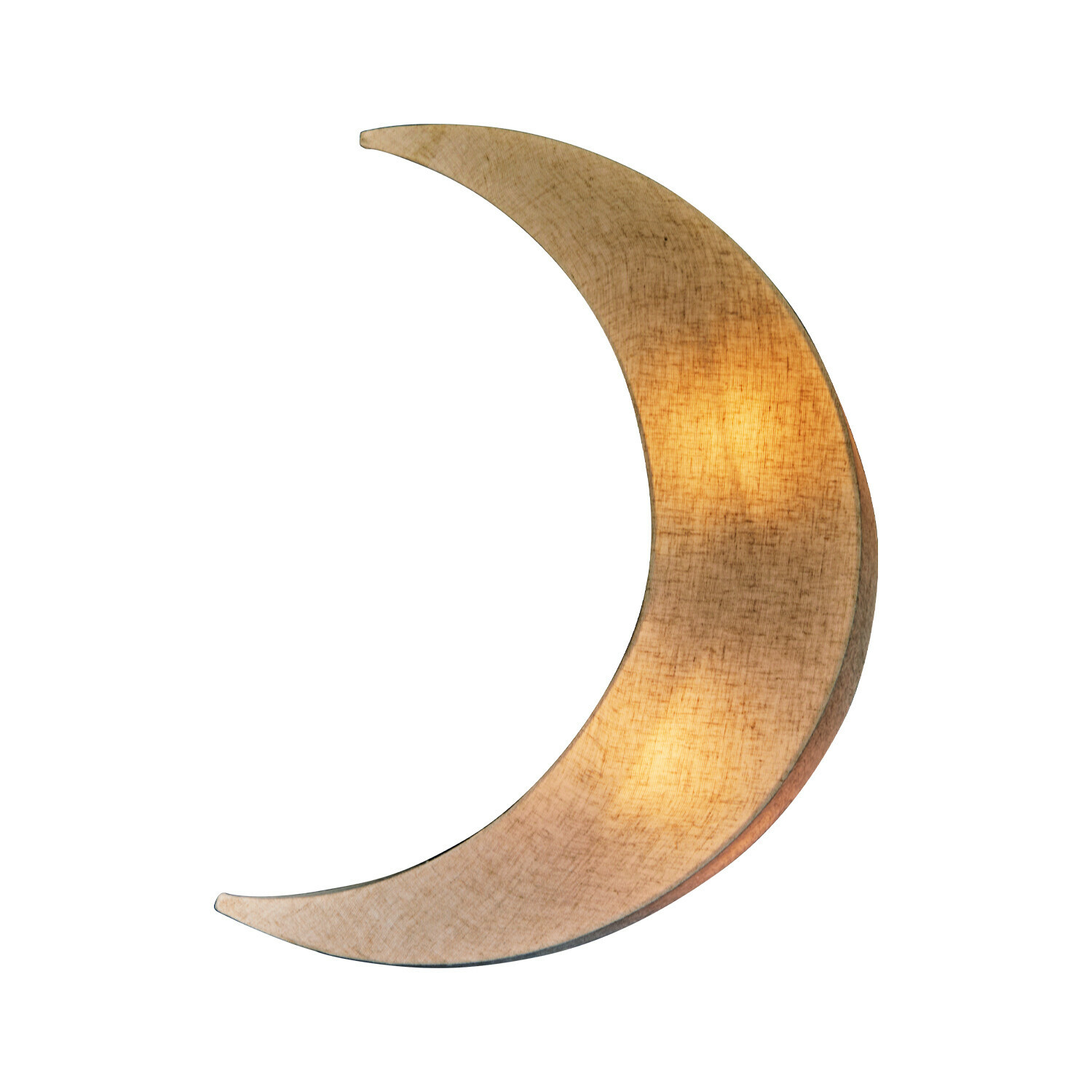 Wandlampe Jollymoon Mondförmige Lampe aus beigem Stoff, dekorative Nachtbeleuchtung fürs Schlafzimmer