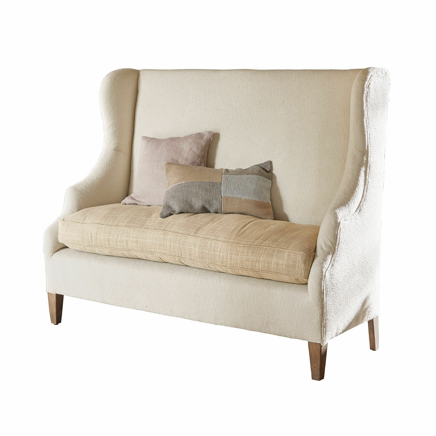 Sofa Ombra Beiges Sofa mit Polsterkissen in Naturtönen, komfortables Wohnzimmermöbel