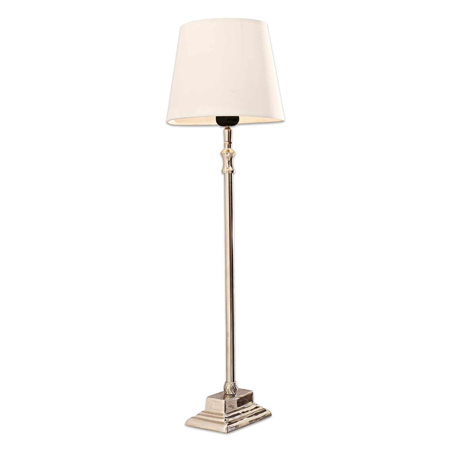 Tischlampe Mayfair Elegante Stehlampe mit Metallfuß und cremefarbenem Lampenschirm für Wohnzimmer