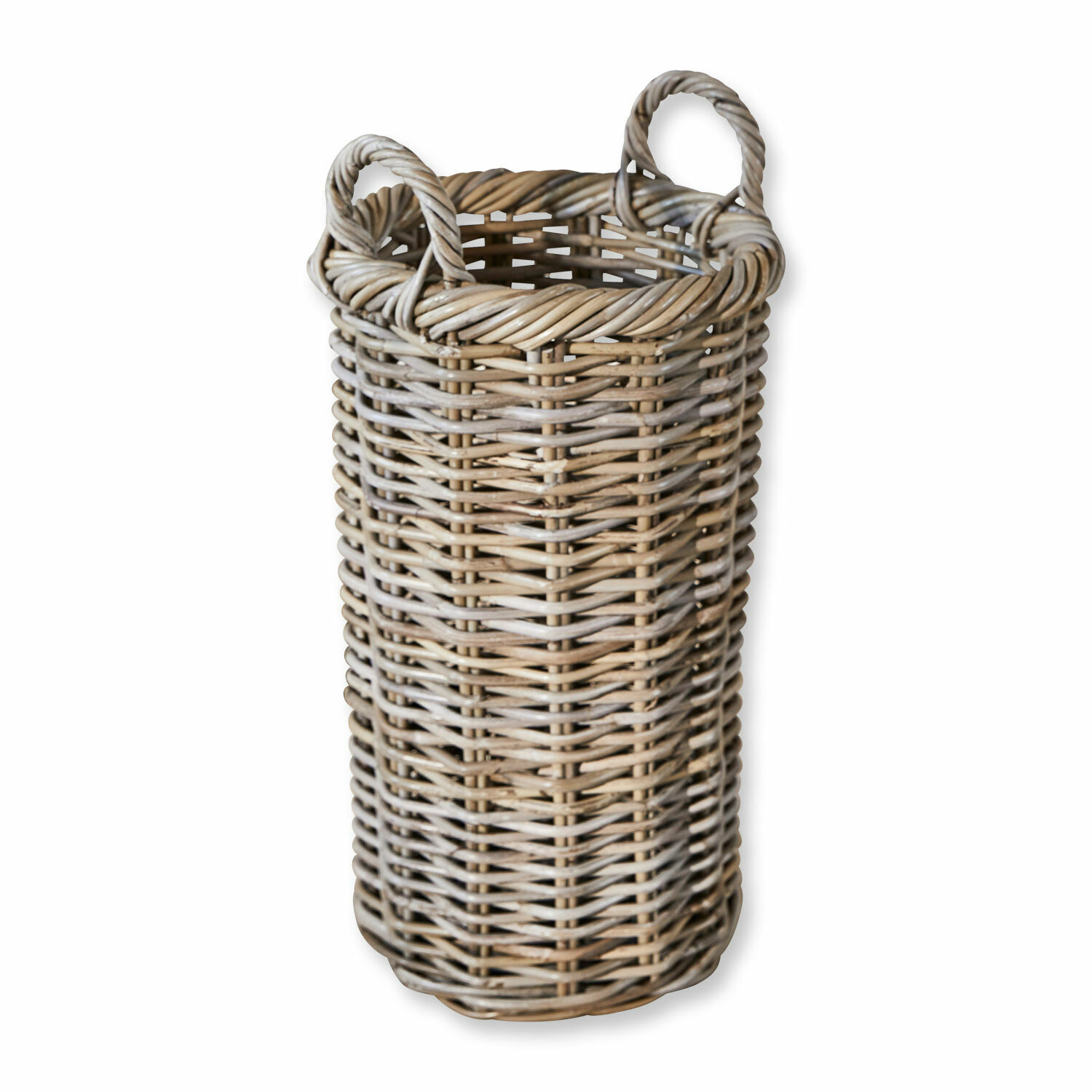 Wäschekorb aus natürlichem Rattan mit Griffen für praktische Aufbewahrung und Organisation
