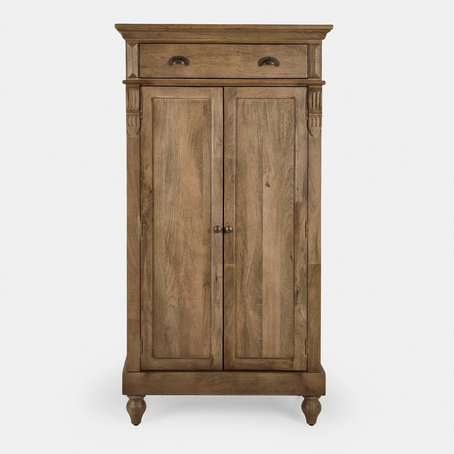 braun Brauner Starino Holzschrank mit Schublade und zwei Türen, praktisches Aufbewahrungsmöbel
