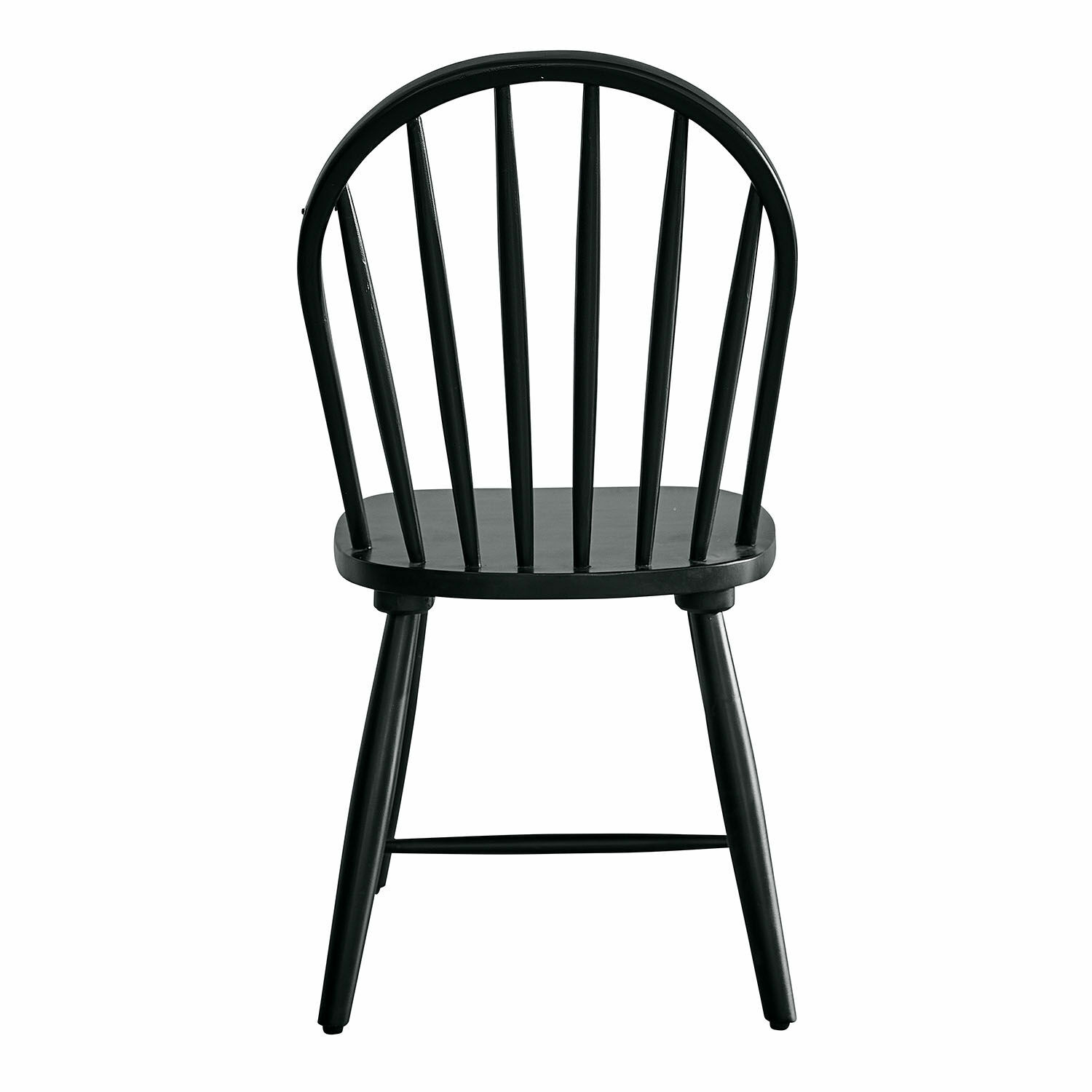 Schwarzer Holzstuhl mit Stablehne, klassisches Design für Esszimmer oder Küche