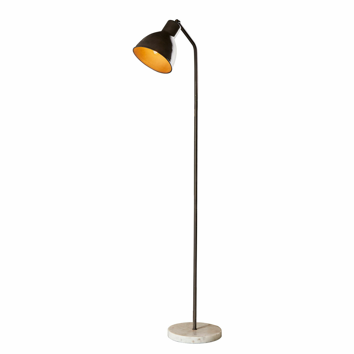 Stehlampe Mockville Stehlampe aus schwarzem Metall mit weißem Marmorsockel, modernes Design für Wohnzimmer