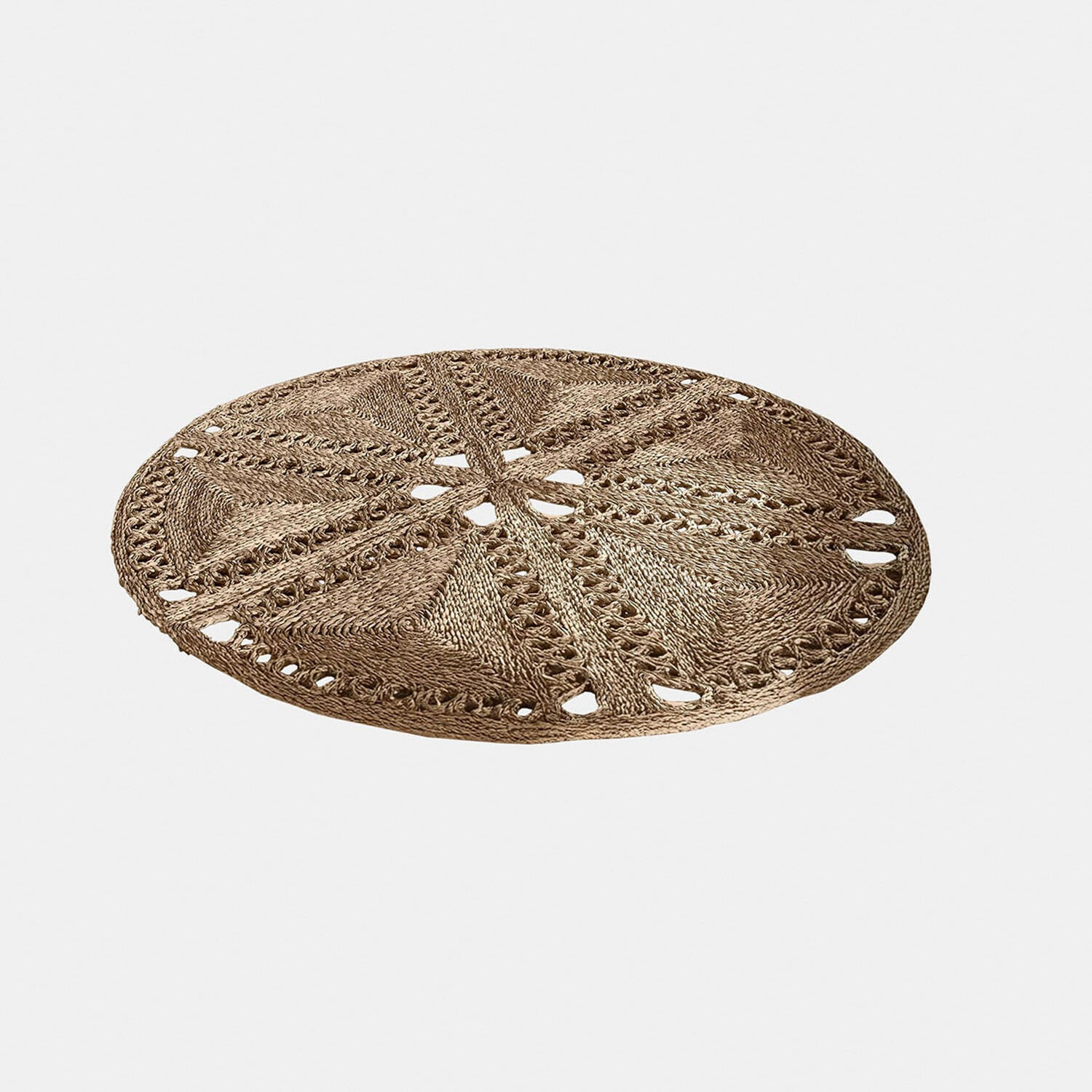 Teppich Penwicks Runder Teppich aus natürlichem beigefarbenem Seil mit geometrischem Muster, Wohnaccessoire