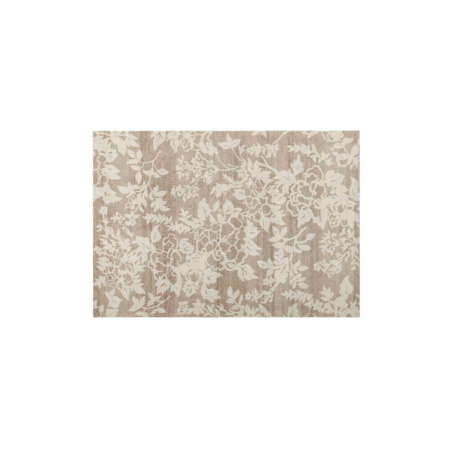 Beiger Teppich mit hellem Blumenmuster, weiches Material, Wohnraumdekoration