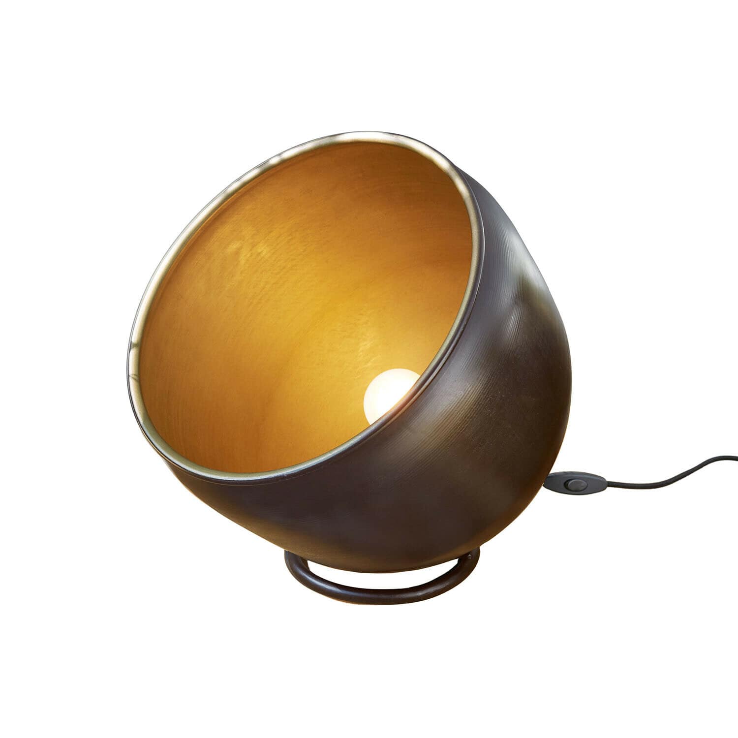 Metall-Tischlampe mit dunkler Außenseite und goldenem Innenraum, modernes dekoratives Licht