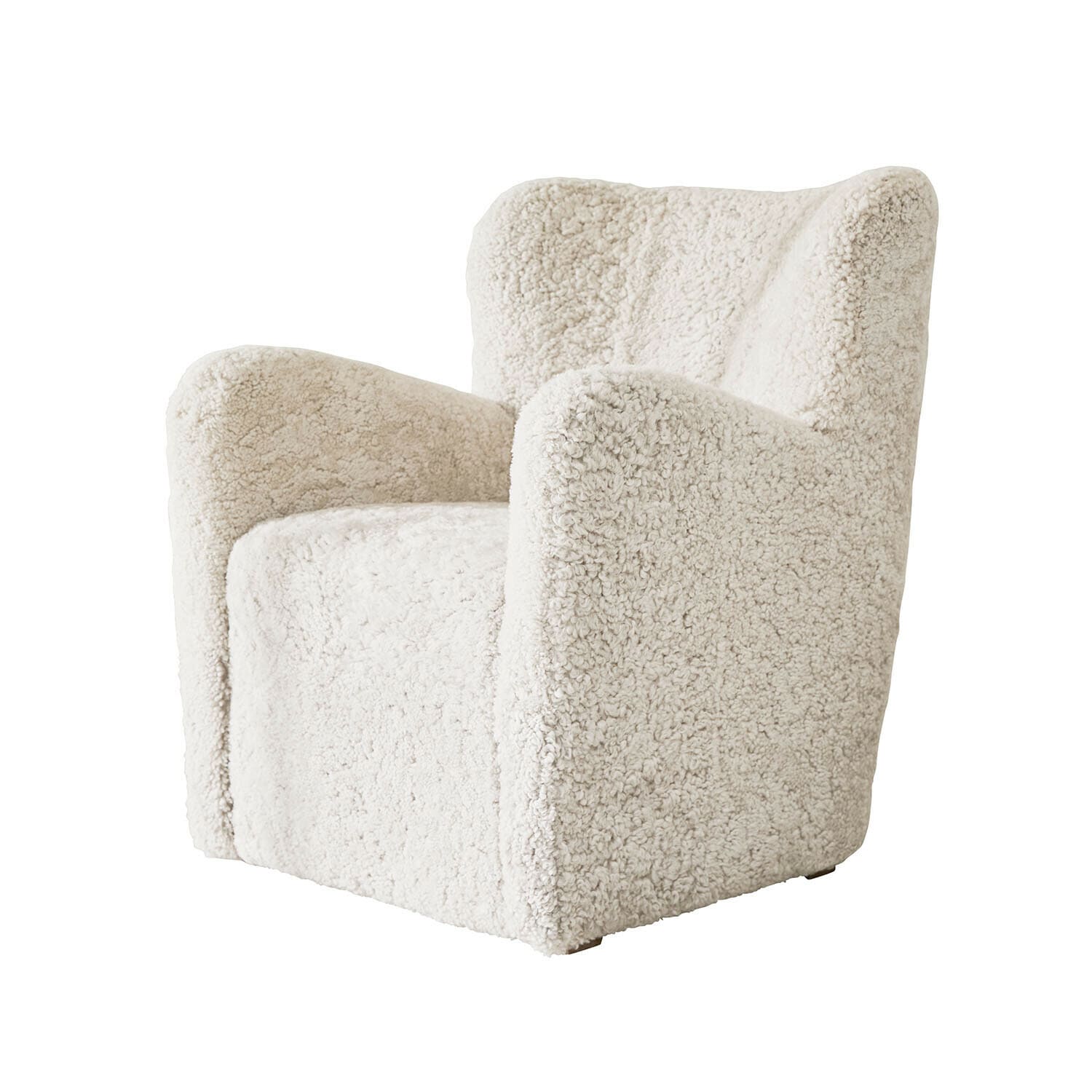 Sessel Fleurimond Weicher Sessel aus cremefarbenem Bouclé-Stoff, ideal für modernes Wohnzimmer