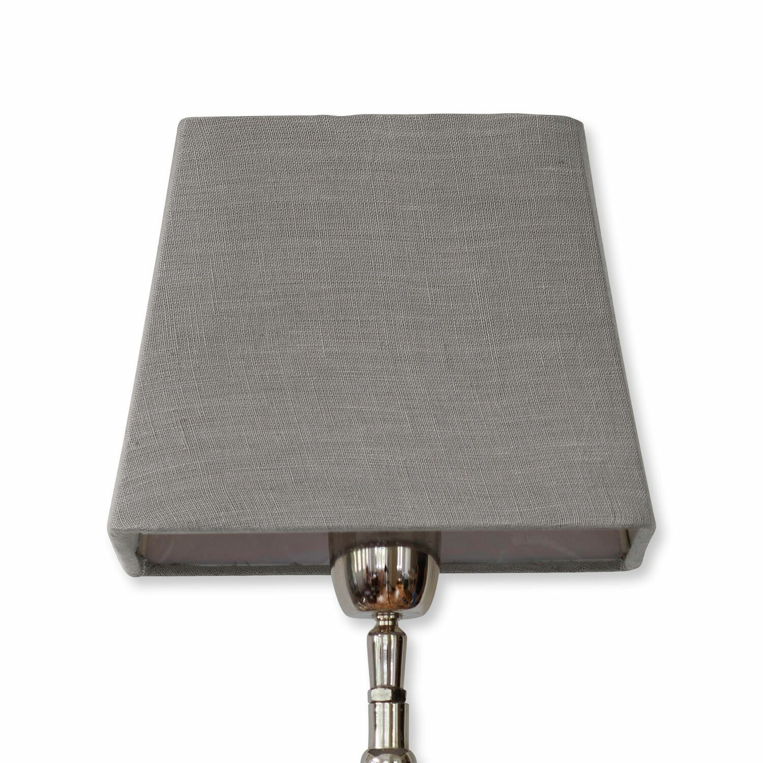 taupe Quadratischer Lampenschirm Linderas aus taupefarbenem Stoff, moderner Lichtakzent für Wohnräume