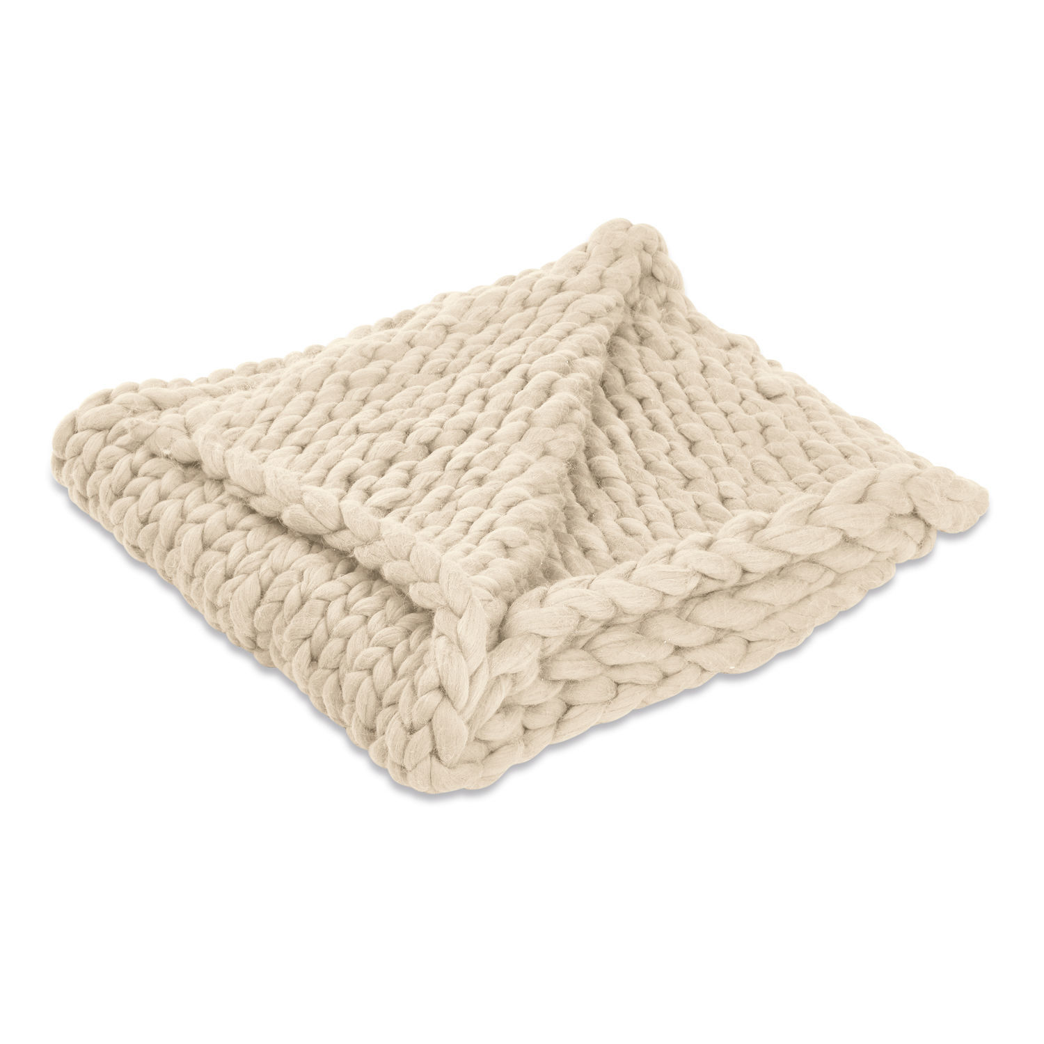 Plaid Reidous Dicke cremefarbene Decke mit grobem Strickmuster, weich und warm für Wohnzimmer und Schlafzimmer
