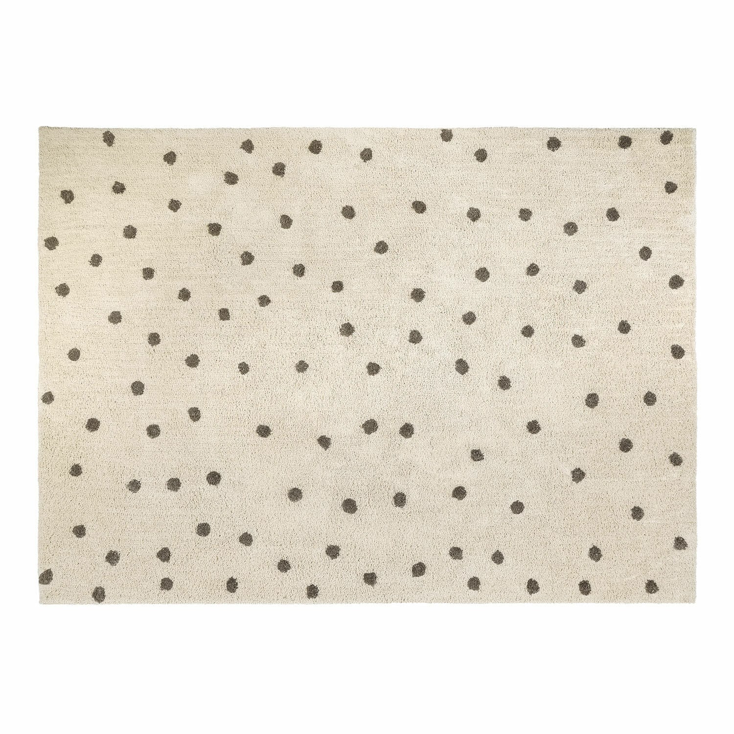 Teppich Thivalie Beiger Teppich aus weichem Material mit dunklen Punkten, modernes Wohnzimmerdesign