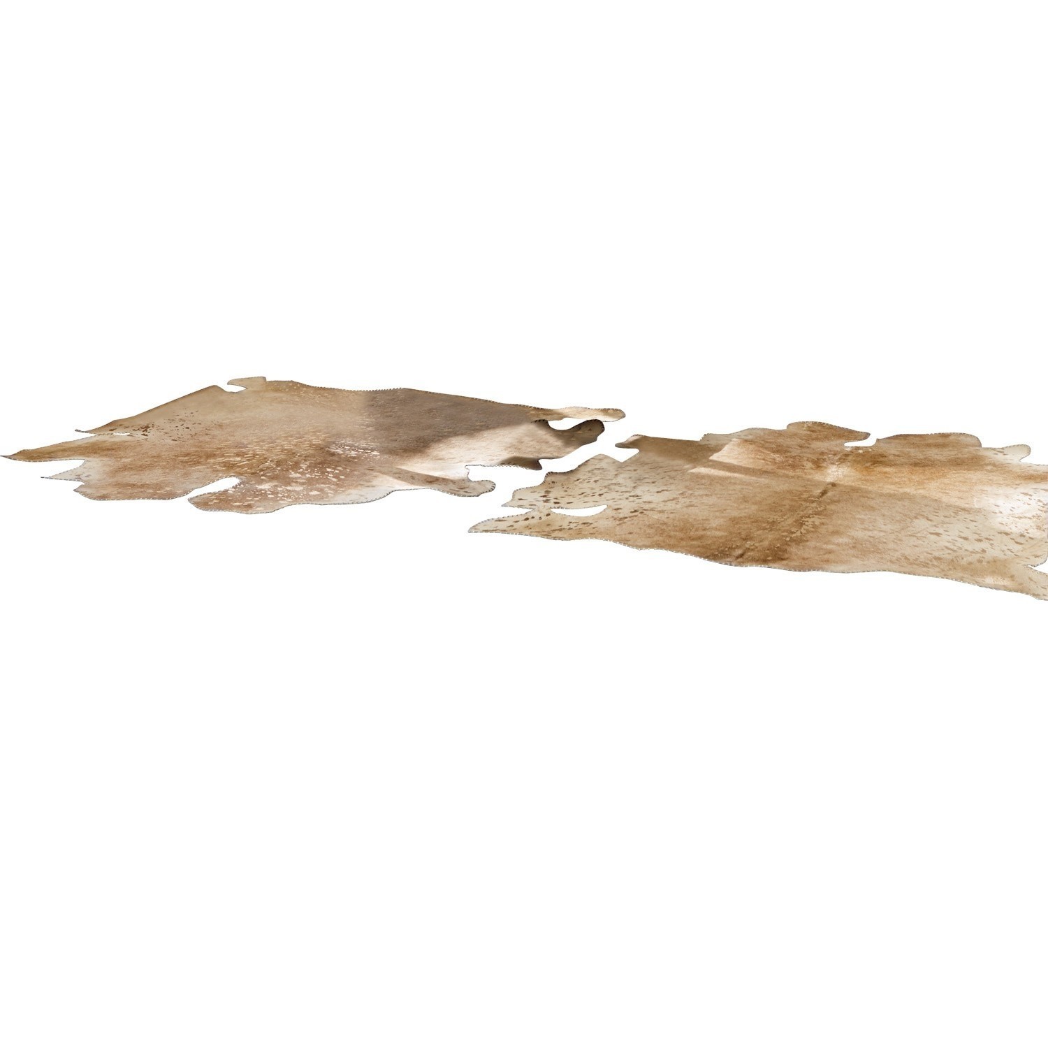Natürliche beige Rinderfelle mit feinem Muster, ideal als Teppich oder Wohnaccessoire
