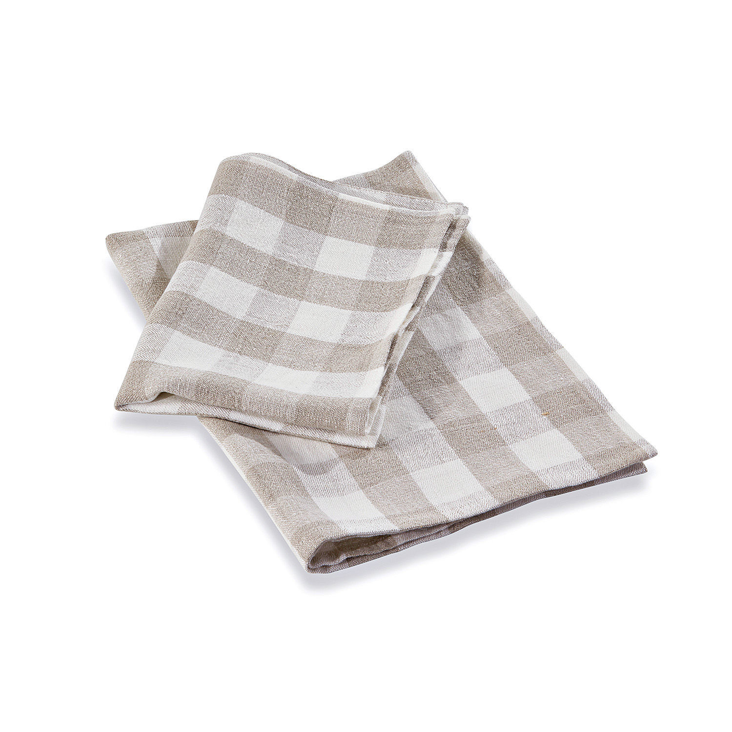 Leinen-Geschirrtücher in beige-weißem Karomuster, praktische und stilvolle Küchenaccessoires
