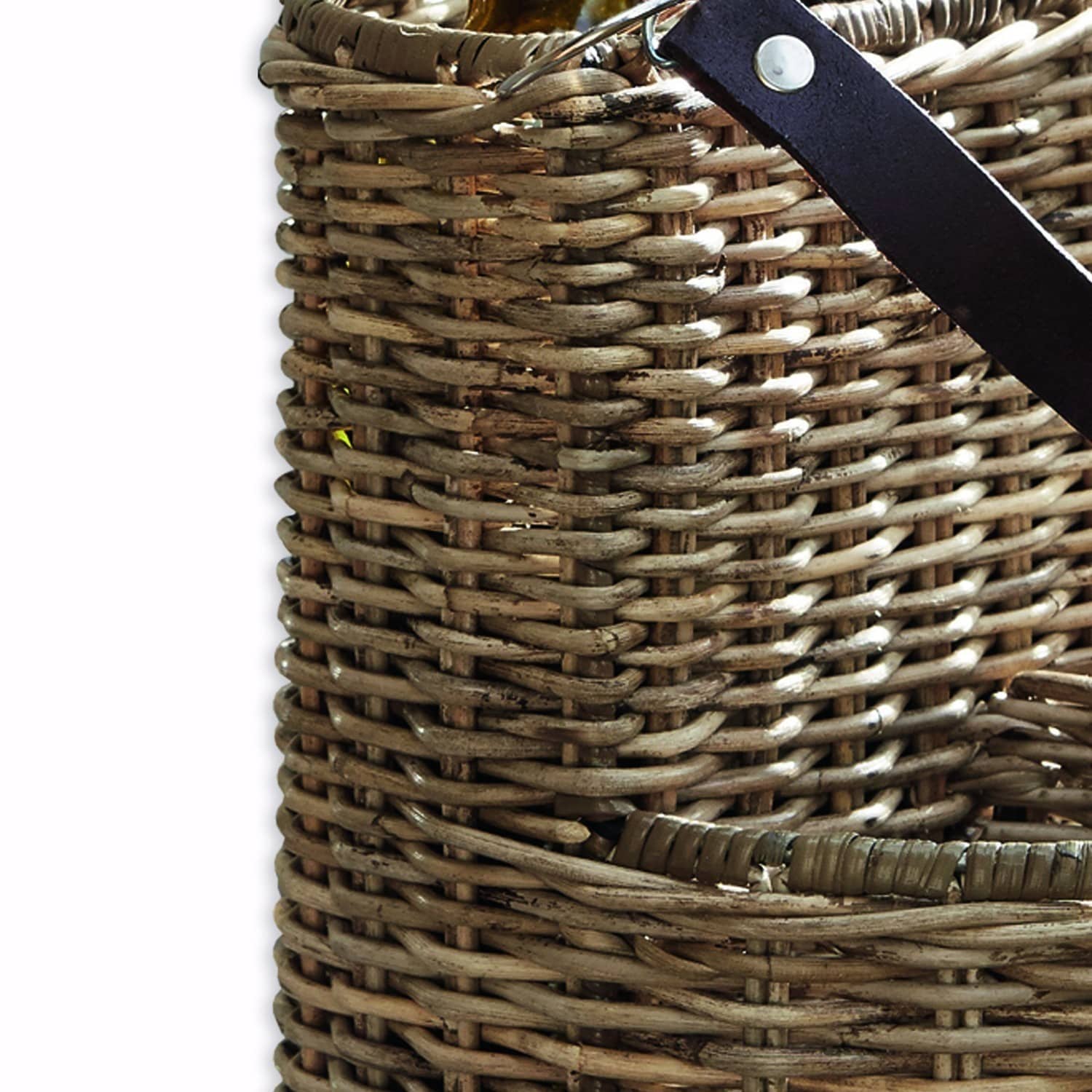 Wikingerkorb mit schwarzem Lederband, langlebig und praktisch zur Aufbewahrung