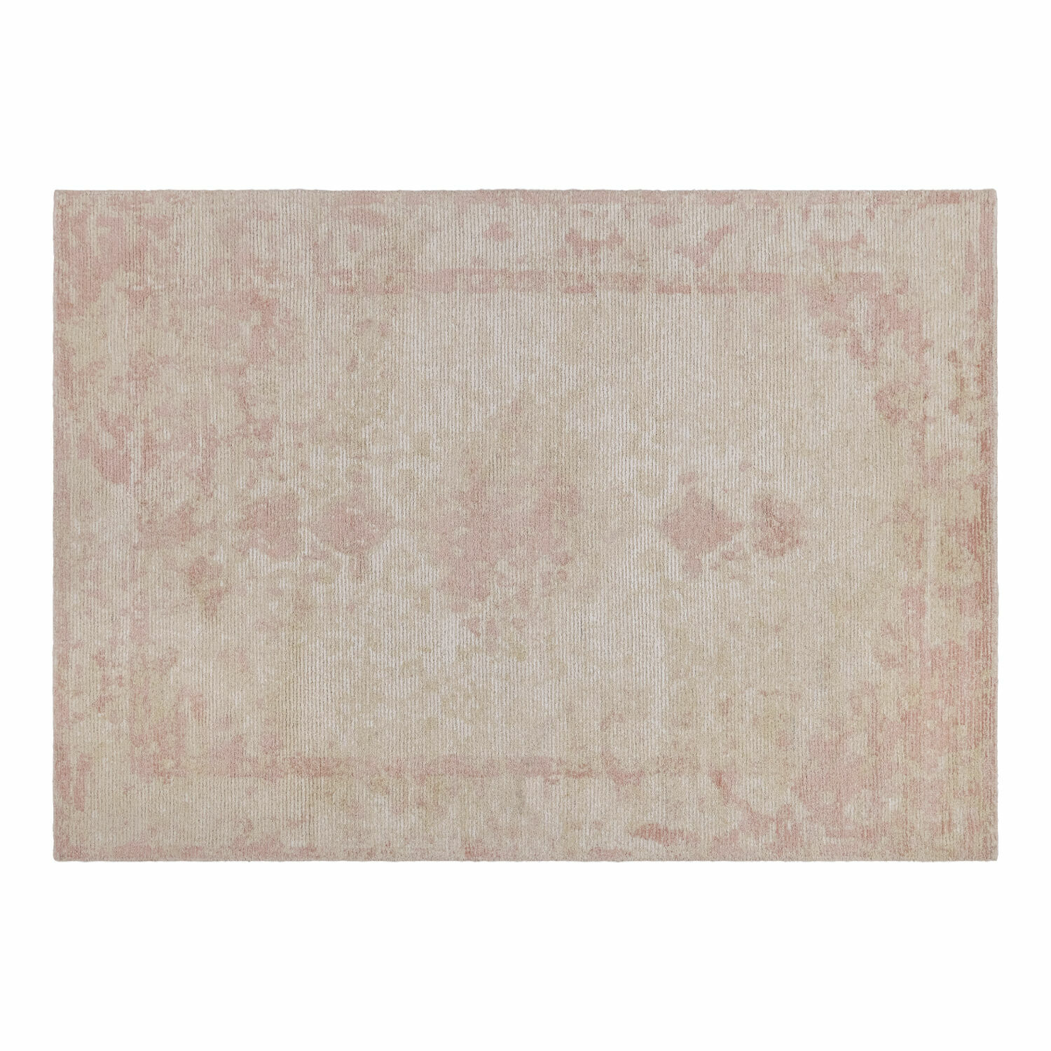 Teppich Zilevax Teppich in Pastellrosa und Beige mit zartem Muster, weiches Material für Wohnraumdeko