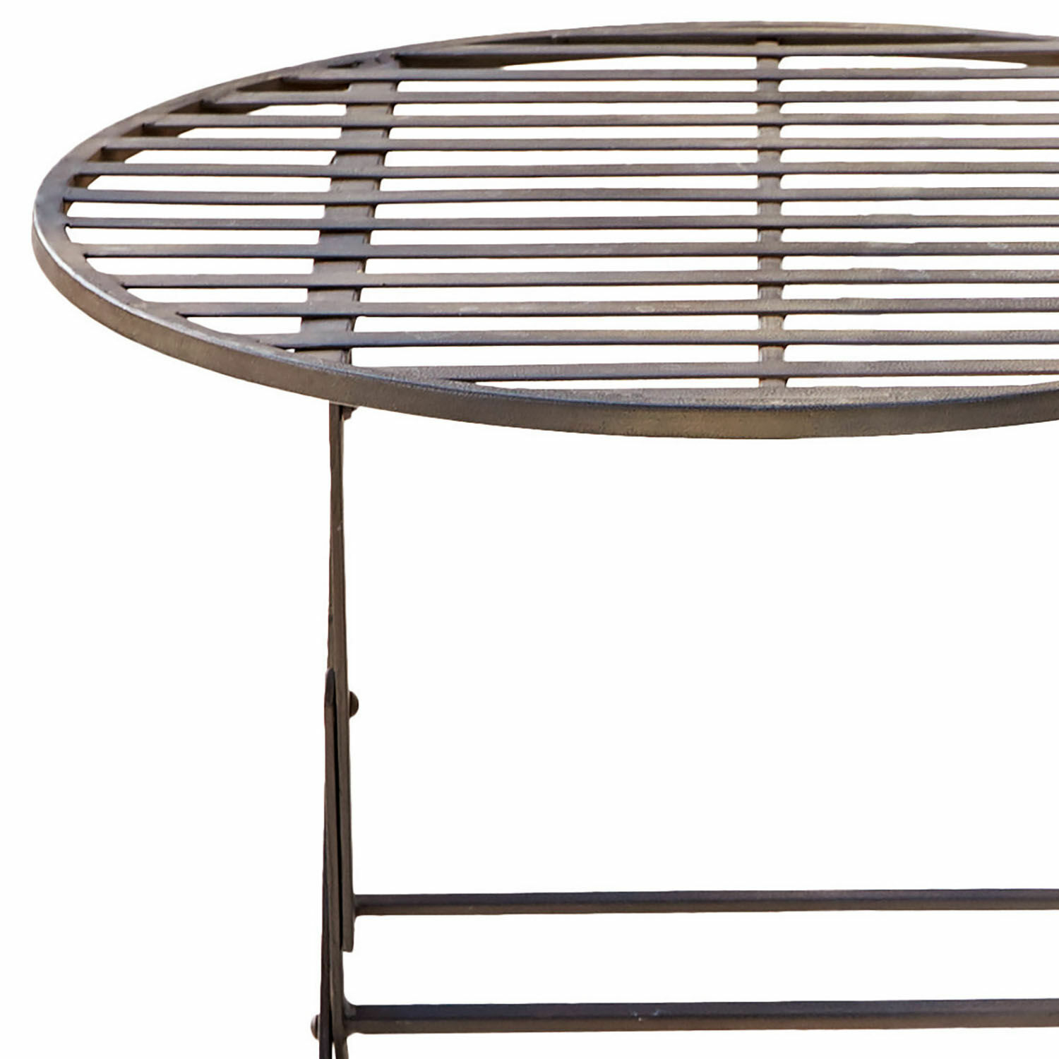 Runder Metalltisch aus schwarzem Metall mit Gitterplatte, moderner Beistelltisch für Wohnzimmer