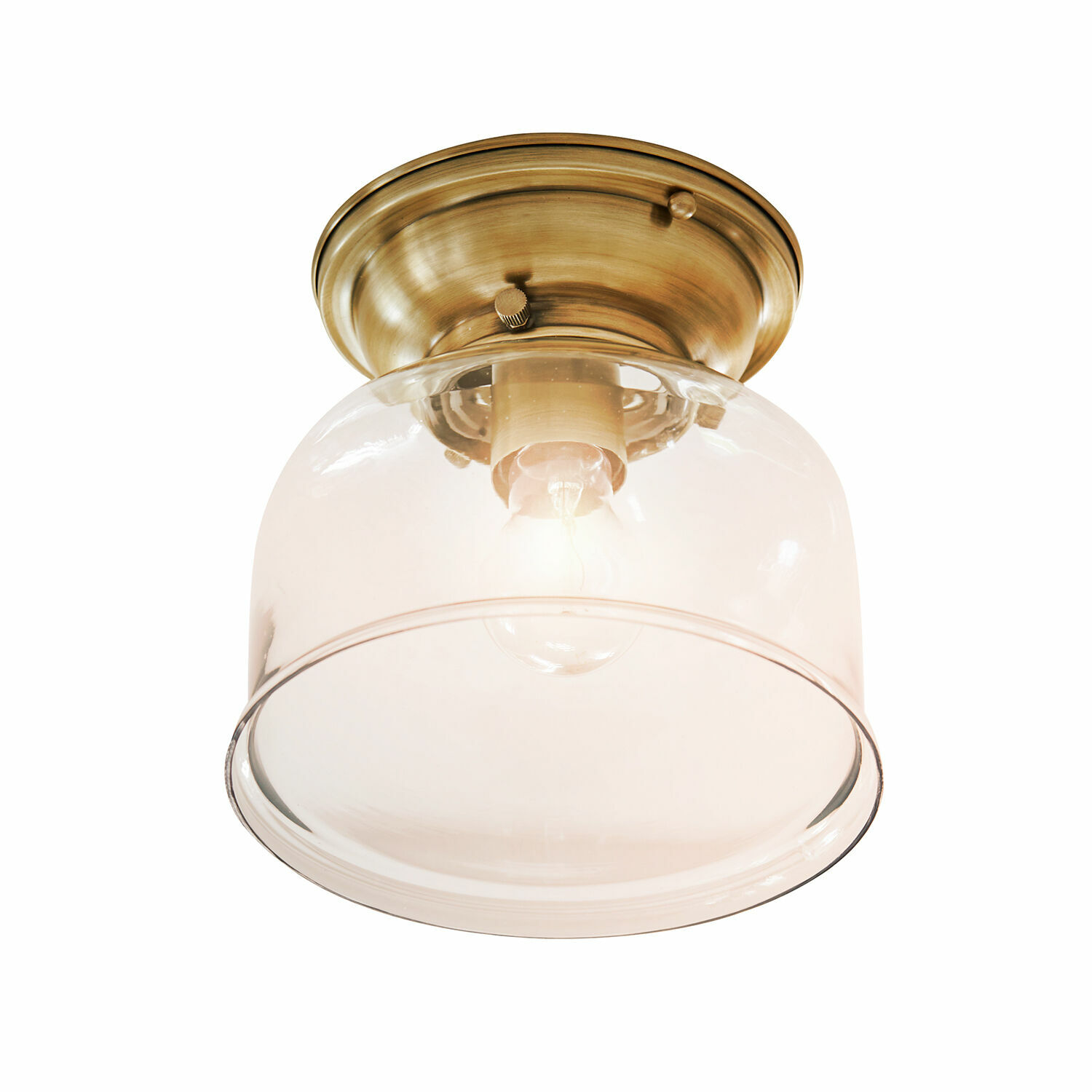 Deckenlampe Amélor Deckenleuchte aus Messing mit klarem Glas, stilvolle Innenraumbeleuchtung