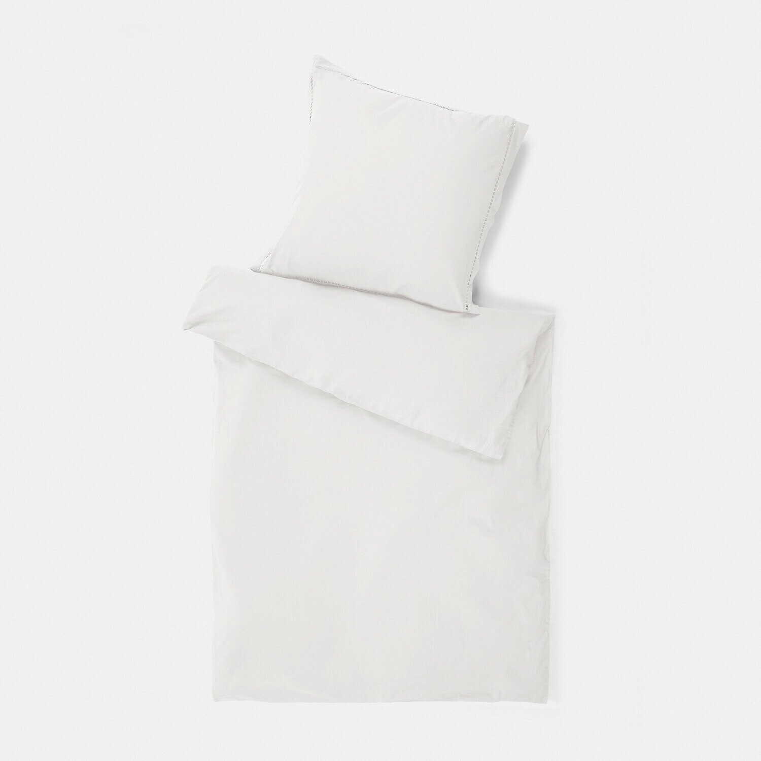 Bettwäsche Belvero Weiße Bettwäsche aus weicher Baumwolle mit Kissen- und Deckenbezug, schlichtes Design