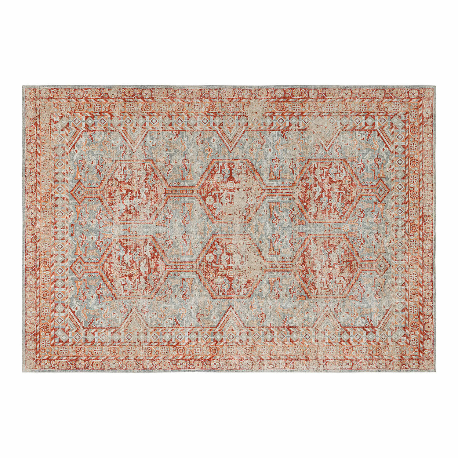 Teppich Incantaro Orientalischer Teppich mit rot-beigem Muster, dekorativ und stilvoll für Wohnzimmer