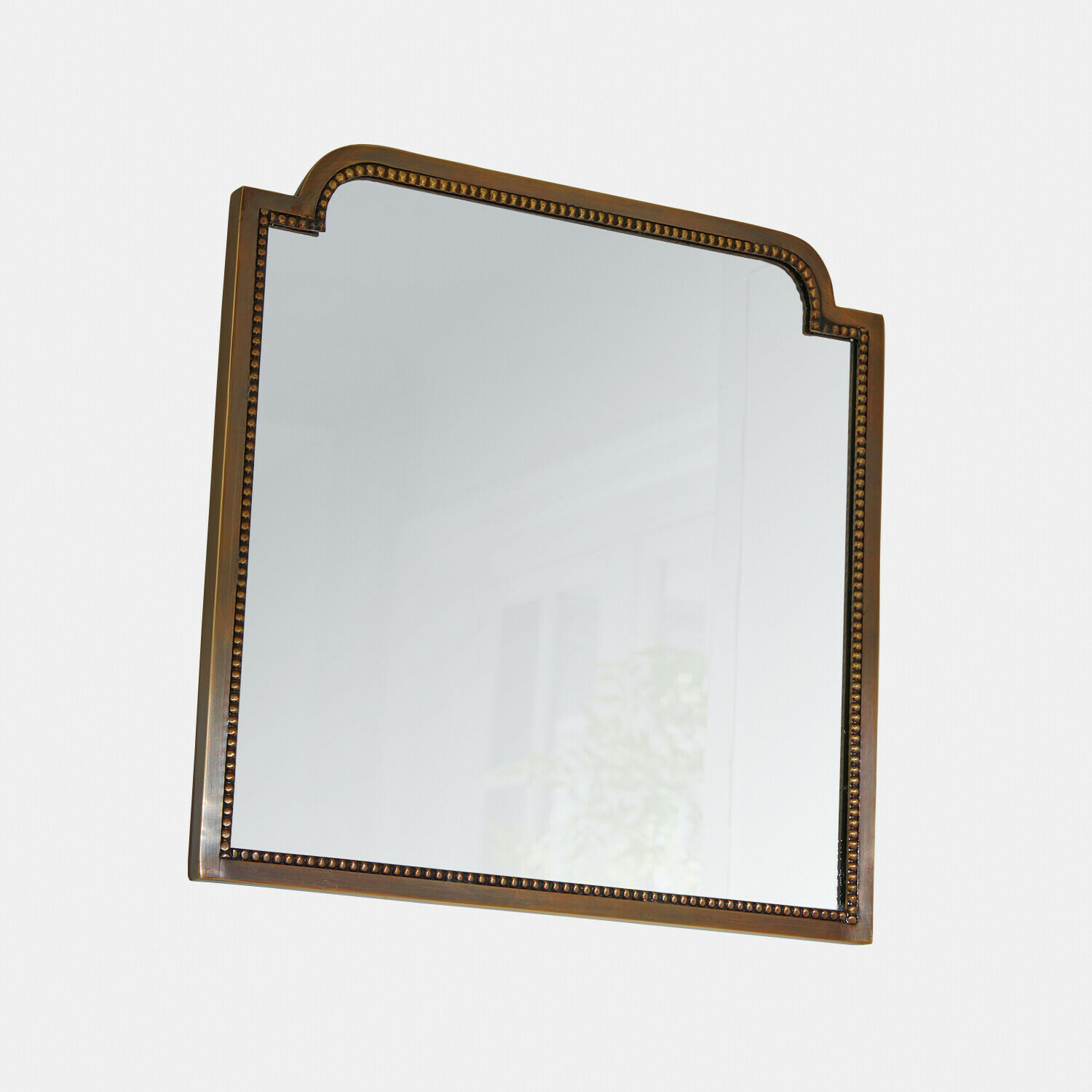 Spiegel Bellethorpe Quadratischer Spiegel mit vintage Messingrahmen und dekorativem Muster aus Glas