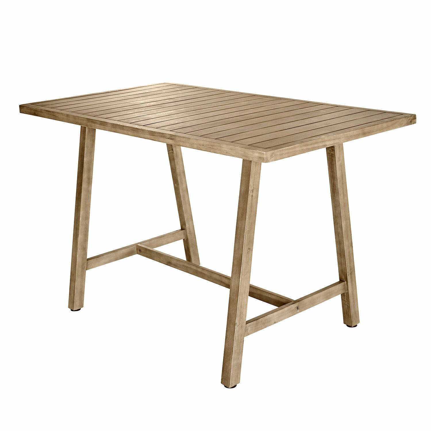 Gartentisch aus Holz in natürlicher Farbe, schlichtes Design, ideal für Außenmöbel