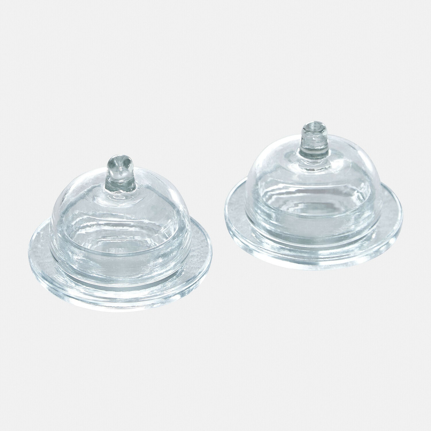 Butterdose 2er Set Doraville Paar transparente Glasglocken für Teller, schlichtes Design zum Servieren