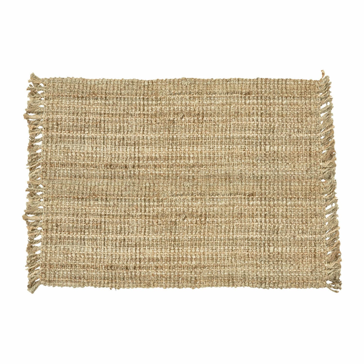 Teppich Hermitage Natürlicher Jute-Teppich in Beige mit Fransen, ideal für Wohnräume und Dekoration