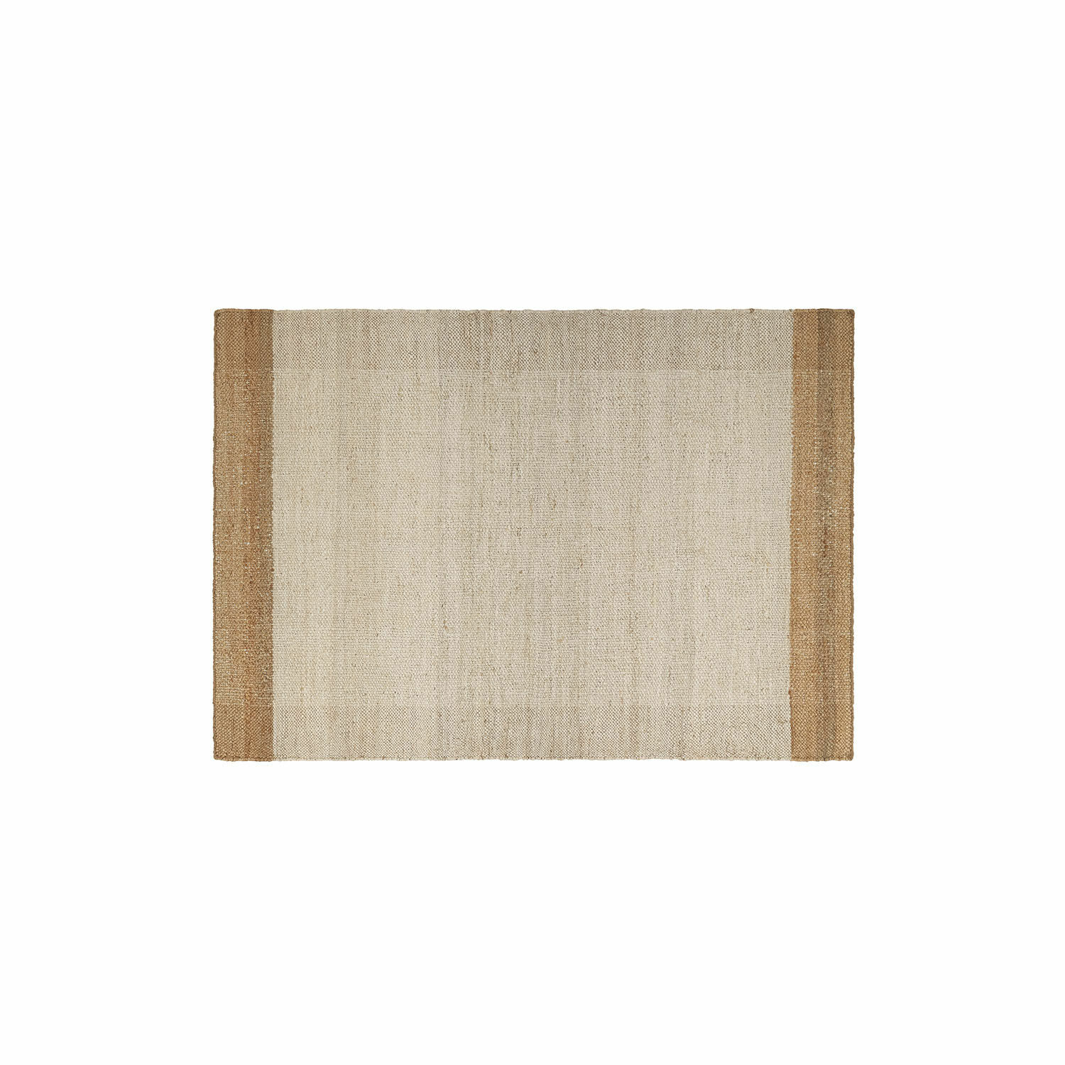 Teppich Estelune Rechteckiger Teppich aus natürlicher Jute in Beige mit braunen Rändern, Wohnaccessoire