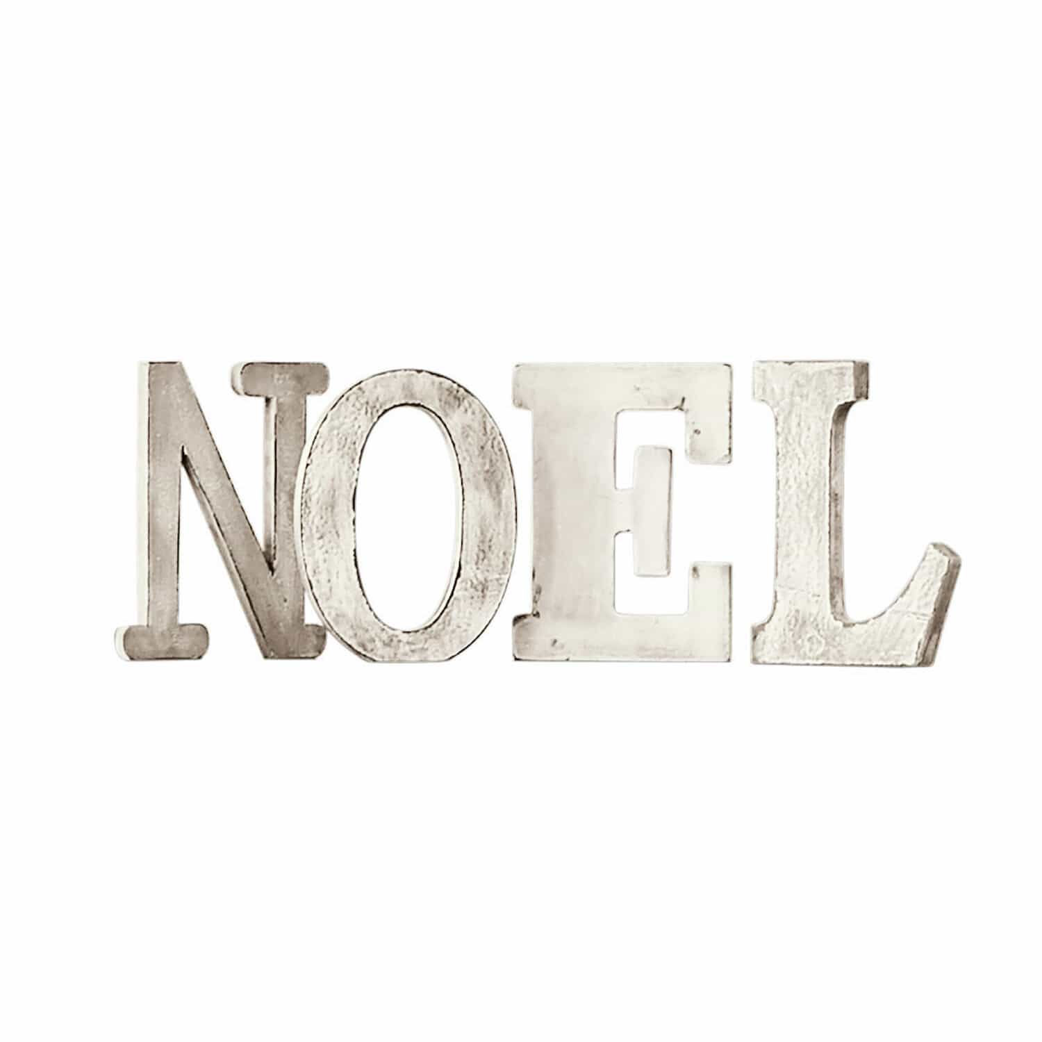 Dekorative NOEL Buchstaben in antikweiß für festliche Weihnachtsdekoration