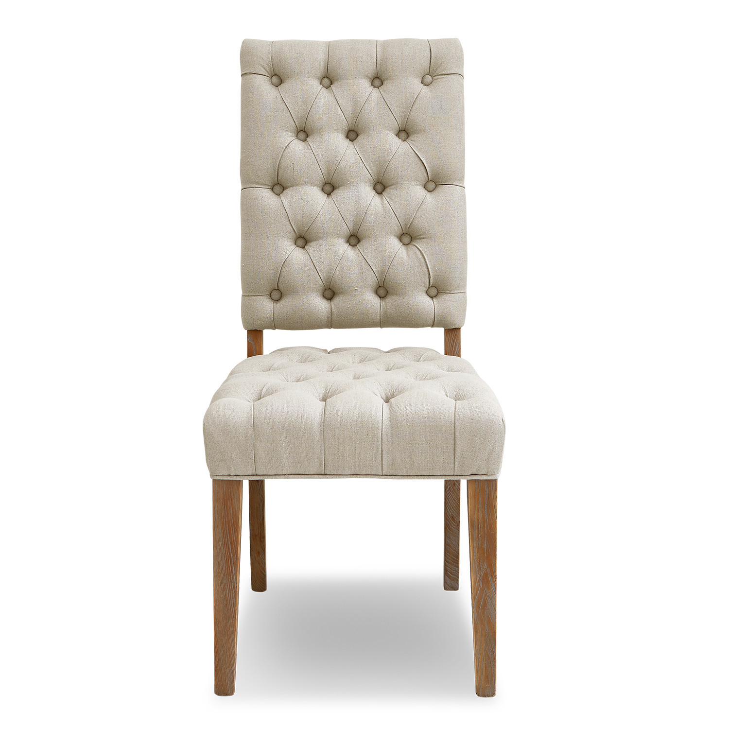 Beiger gepolsterter Stuhl mit Holzbeinen, elegantes Möbelstück für Esszimmer oder Wohnzimmer