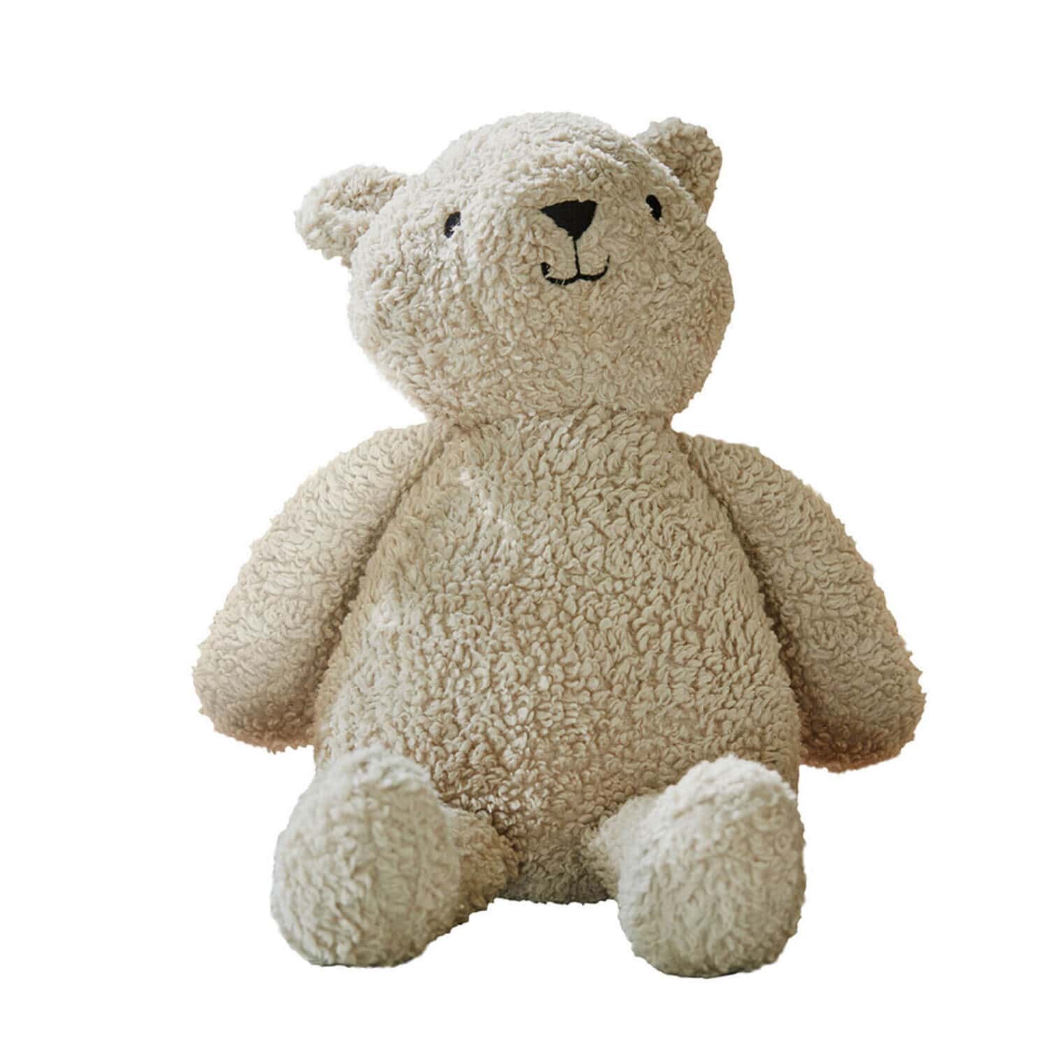 Kuschelweicher Teddybär in Cremefarbe aus flauschigem Material, ideal als Kinderplüschtier