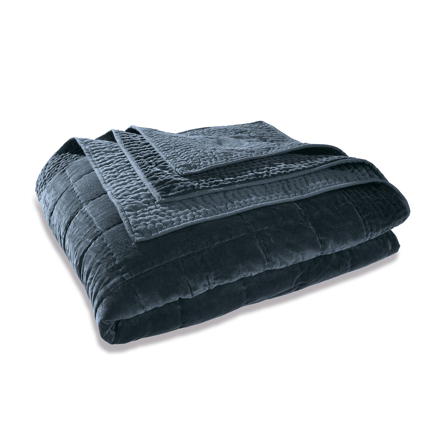 Quilt Arasta Gefaltete dunkelblaue Steppdecke aus weichem Material für das Schlafzimmer