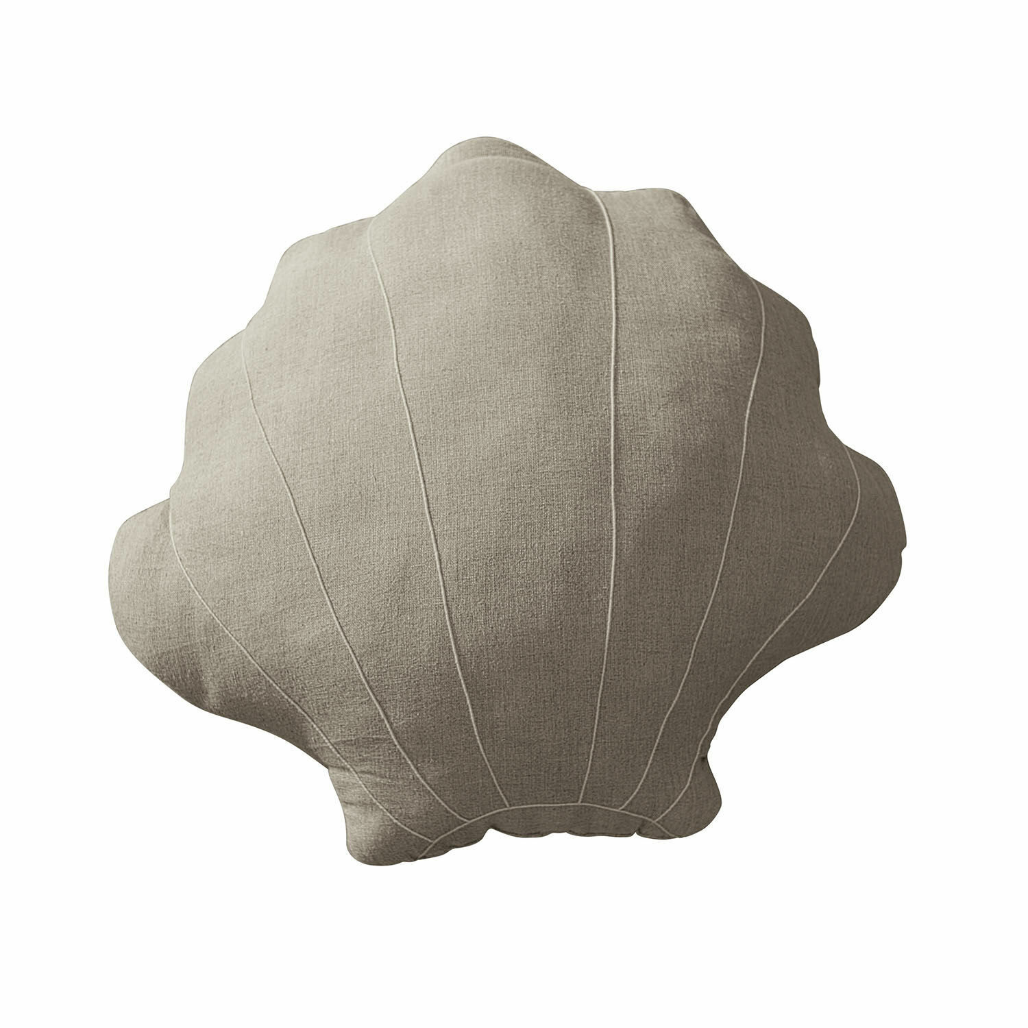 Beige Muschel-förmiges Dekokissen aus Stoff, ideal für Wohnzimmer und Schlafzimmer