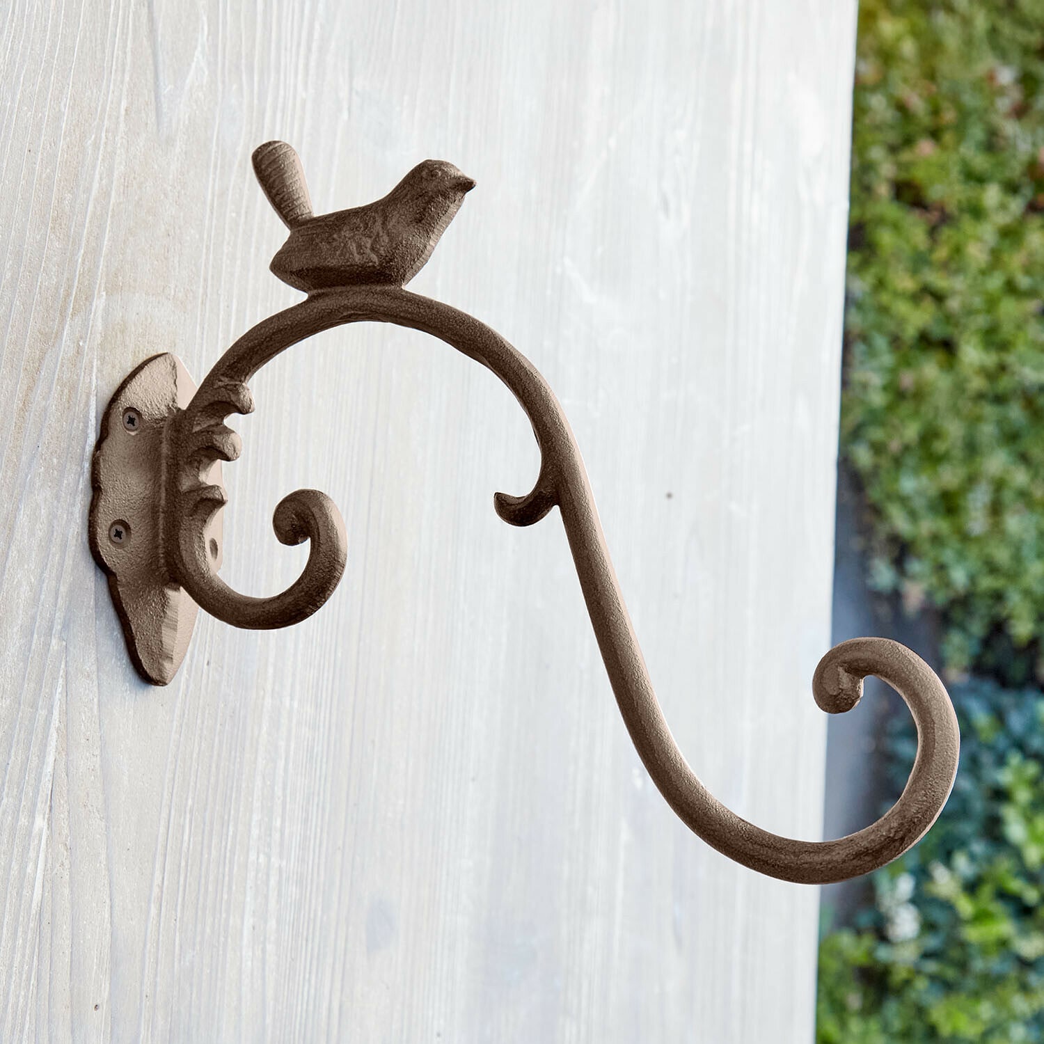Wandhaken Grelonne Brauner Metall-Wandhaken mit dekorativem Vogel und geschwungenem Arm zum Aufhängen