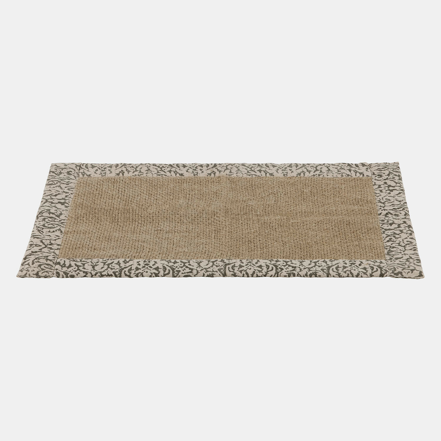 Badematte Falmont Rechteckiger Teppich aus Naturjute mit beigem dekorativem Rand, Wohnteppich