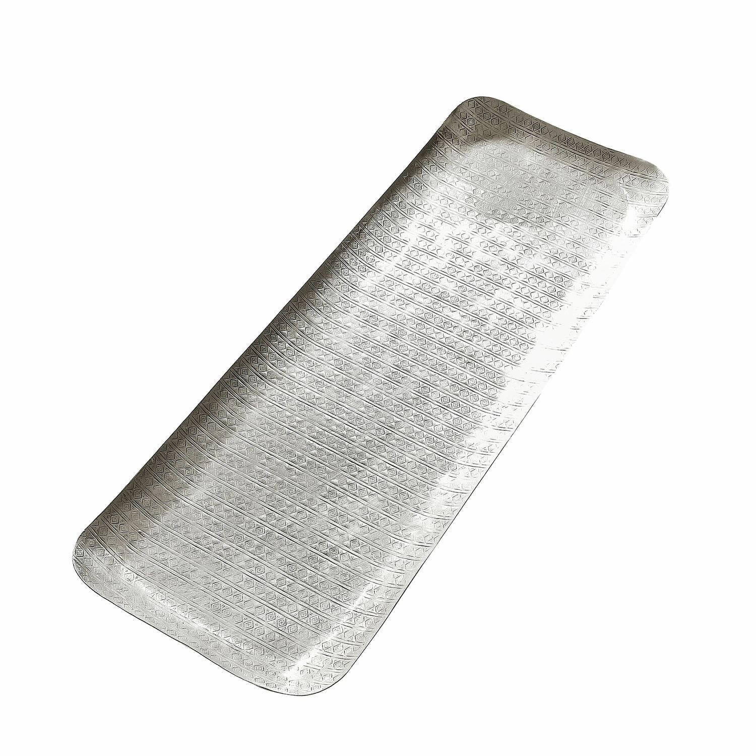 antiksilber Rechteckiges Tablett Lodine in Antiksilber mit feinem Muster, dekoratives Metall-Accessoire