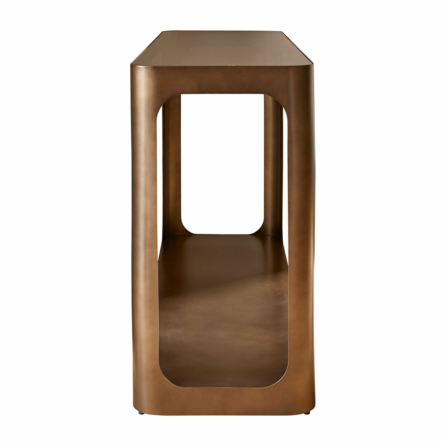Brauner Metall-Beistelltisch mit Ablagefläche, modernes Design für Wohnzimmer oder Büro