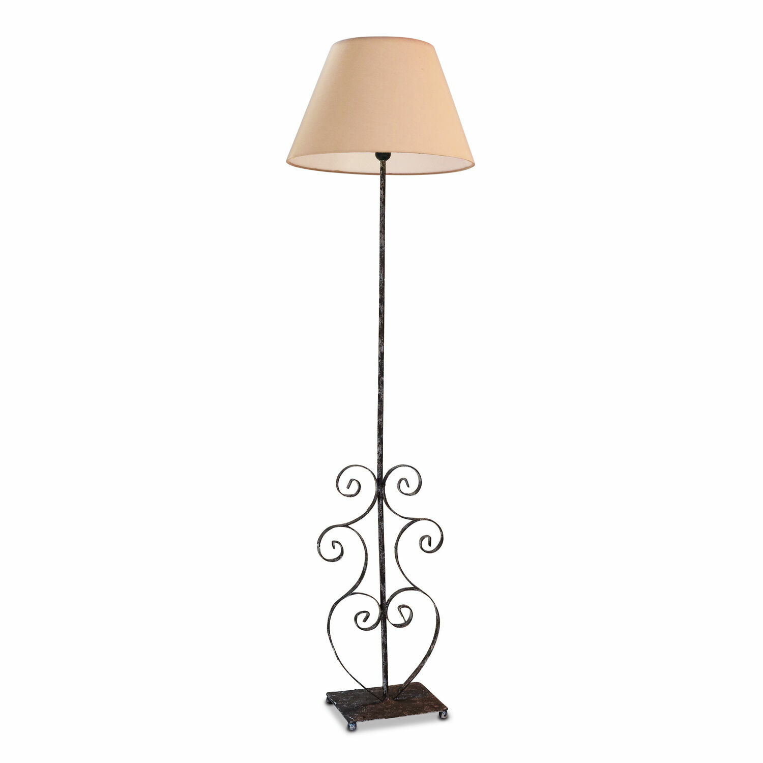 Stehlampe Le Havre Stehlampe mit schwarzem Metallgestell und beigem Lampenschirm, dekoratives Design fürs Wohnzimmer