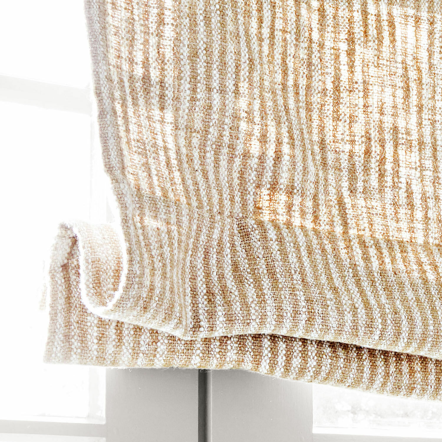Beige Gardine aus gestreiftem Stoff, dekorativer Fensterschmuck für Wohnzimmer