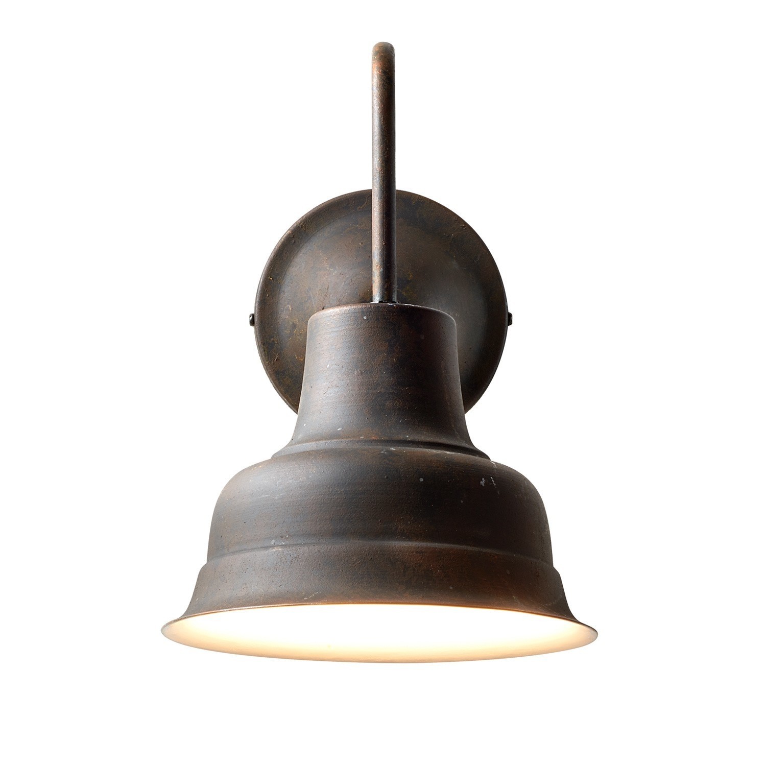 Wandlampe Sidney Metall-Wandleuchte in rostigem Schwarz mit klassischem Schirm für Innenbeleuchtung