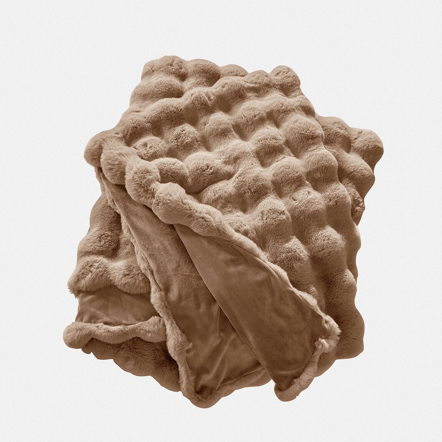 taupe Weiche Plaid Zalina in Taupe aus flauschigem Material, ideal für gemütliche Wohnraumgestaltung und Dekoration